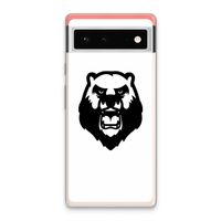 Angry Bear (white): Google Pixel 6 Transparant Hoesje