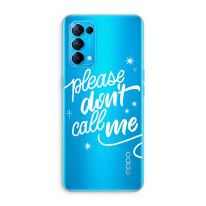 Don't call: Oppo Find X3 Lite Transparant Hoesje