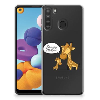 Samsung Galaxy A21 Telefoonhoesje met Naam Giraffe Samsung Galaxy A21 Telefoonhoesje met Naam Giraffe
