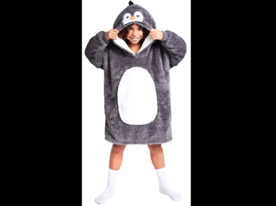 Knuffel hoodie 7-12 jaar pinguin