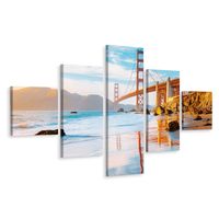 Schilderij - The Golden Gate Bridge in San Francisco, Premium Print - thumbnail
