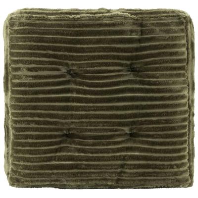 2e Halve Prijs Leen Bakker - Matraskussen Cara - Olijf - 45x45x8 Cm - Polyester - Groen