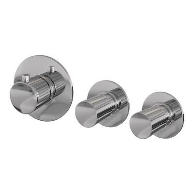 BRAUER Stripe Inbouwthermostaat - 2 stopkranen - in- en afbouwdelen - chroom 5-CE-350