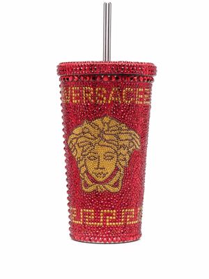 Versace mug de voyage Medusa ornée de cristal - Rouge