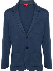 Isaia cardigan en maille nervurée - Bleu