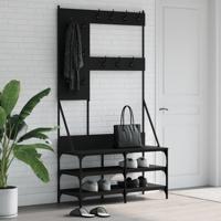 VidaXL Kledingrek met schoenenrek 100x40x184 cm zwart
