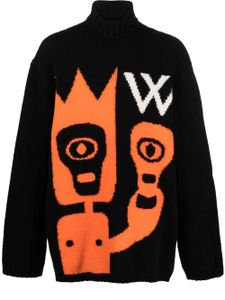 Walter Van Beirendonck pull en laine mélangée à motif intarsia - Noir