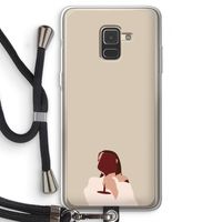 I drink wine: Samsung Galaxy A8 (2018) Transparant Hoesje met koord I drink wine: Samsung Galaxy A8 (2018) Transparant Hoesje met koord