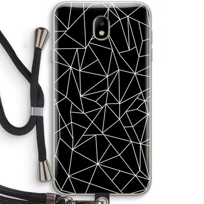 Geometrische lijnen wit: Samsung Galaxy J7 (2017) Transparant Hoesje met koord