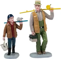 Lemax fishin&apos; time s/2 kerstdorp figuur type 2 Vail Village 2024