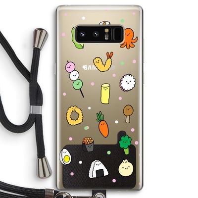 Happy bento friends: Samsung Galaxy Note 8 Transparant Hoesje met koord