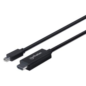 Manhattan 153287 DisplayPort-kabel Mini-displayport / HDMI Adapterkabel Mini DisplayPort-stekker, HDMI-A-stekker 1.80 m Zwart