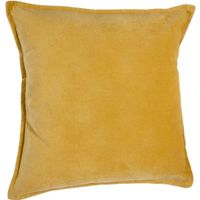 Bank/sierkussens huiskamer Sophia - 45 x 45 cm - okergeel - polyester - met rits