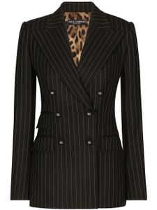 Dolce & Gabbana blazer croisé à rayures - Noir