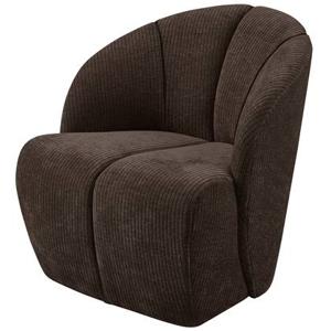 WOOOD draaifauteuil Mojo - Ribstof - Bruin - 75x68x77 cm