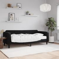 Slaapbank met matras 90x200 cm fluweel zwart