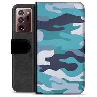 Samsung Galaxy Note20 Ultra Premium Portemonnee Hoesje - Blauw Camouflage