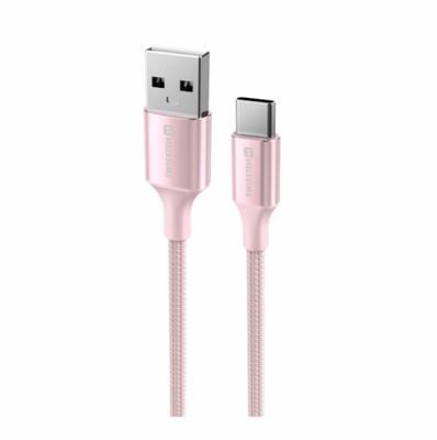 Swissten Gevlochten USB-C naar USB-A Kabel - 1.5M - Versie 2.0 - Roze
