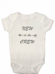 Soft Touch romper New to the Crew katoen wit/zwart 