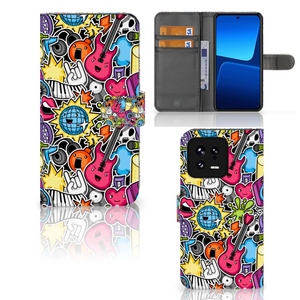 Xiaomi 13 Wallet Case met Pasjes Punk Rock