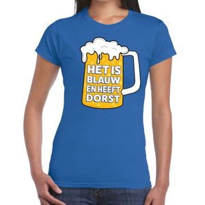 Blauw Het is blauw en heeft dorst t-shirt dames