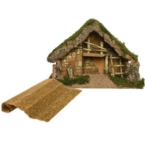 Lege kerststal - L50 x B22 x H31 cm - incl. zand ondergrond/achtergrond