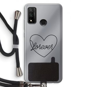 Forever heart black: Huawei P Smart (2020) Transparant Hoesje met koord