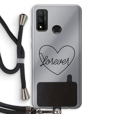 Forever heart black: Huawei P Smart (2020) Transparant Hoesje met koord