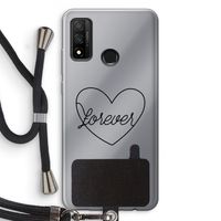 Forever heart black: Huawei P Smart (2020) Transparant Hoesje met koord