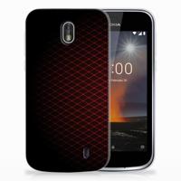 Nokia 1 | TPU bumper | Geruit Rood