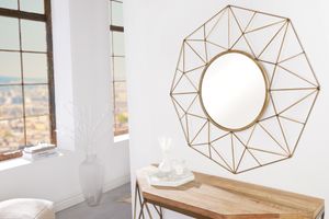 Handgemaakte spiegel DIAMOND L 80cm messing gemaakt van ijzer in retro design - 43067