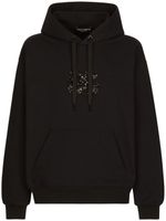 Dolce & Gabbana hoodie en coton à strass - Noir - thumbnail