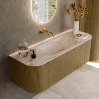 Badmeubel Mondiaz Kurve-Dlux | 130 cm | Meubelkleur Dusk | Wastafelkleur Nata | Solid surface | Wasbak midden spoelbak | Zonder kraangat(en) Badmeubel Mondiaz Kurve-Dlux | 130 cm | Meubelkleur Dusk | Wastafelkleur Nata | Solid surface | Wasbak midden spoelbak | Zonder kraangat(en)