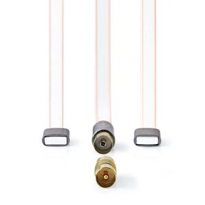 Nedis Coaxkabel | IEC (Coax) Male | IEC (Coax) Male | Verguld | 50 Ohm | Onafgeschermd | 2.00 m | Plat | PVC | Antraciet | Doos - ANFMBW105AT20