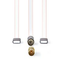 Nedis Coaxkabel | IEC (Coax) Male | IEC (Coax) Male | Verguld | 50 Ohm | Onafgeschermd | 2.00 m | Plat | PVC | Antraciet | Doos - ANFMBW105AT20 - thumbnail