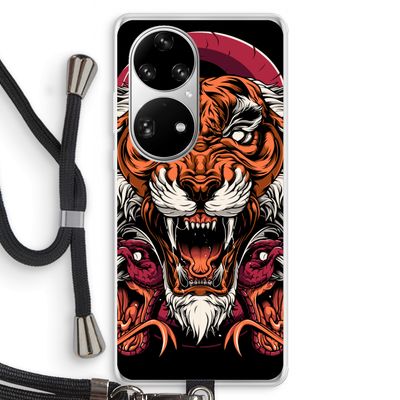 Tiger and Rattlesnakes: Huawei P50 Pro Transparant Hoesje met koord