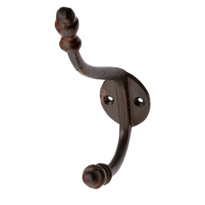 Luxe kapstokhaken / jashaken / kapstokhaakjes - retro - bruin - aluminium - 15 x 3,5 cm