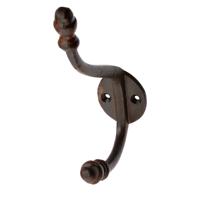 Luxe kapstokhaken / jashaken / kapstokhaakjes - retro - bruin - aluminium - 15 x 3,5 cm