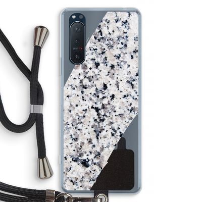 Gespikkelde marmer: Sony Xperia 5 II Transparant Hoesje met koord