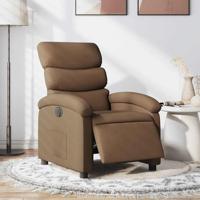 Fauteuil verstelbaar elektrisch stof bruin