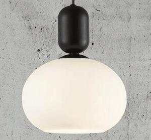 Nordlux hanglamp opaal glas &apos;Notti&apos; E27 fitting modern opaal glas zwart 20 cm