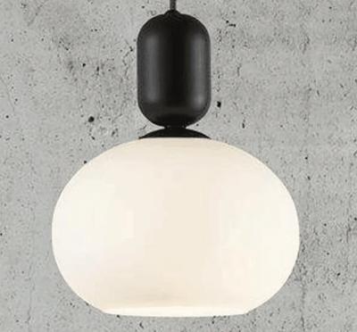 Nordlux hanglamp opaal glas &apos;Notti&apos; E27 fitting modern opaal glas zwart 20 cm