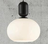 Nordlux hanglamp opaal glas &apos;Notti&apos; E27 fitting modern opaal glas zwart 20 cm