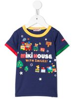 Miki House t-shirt à imprimé Animal Train - Bleu