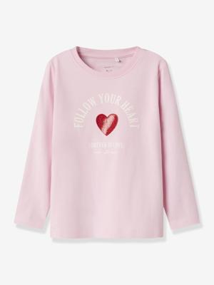 T-shirt met lange mouwen voor meisjes NMFLIRA NAME IT, boxy pasvorm rozen