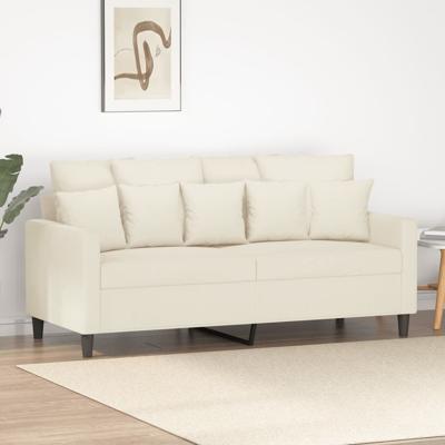 Tweezitsbank 140 cm fluweel crèmekleurig