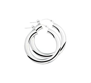 Oorringen Ronde Buis zilver 5 x 22 mm