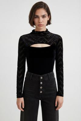 Slim fit body met pailletten - BLACK - XL Slim fit body met pailletten - BLACK - XL