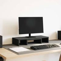 VidaXL Monitorstandaard verstelbaar zwart eiken 60x24x10,5 cm bewerkt hout