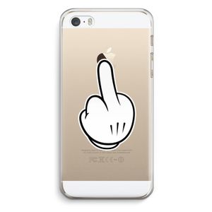 Middle finger black: iPhone 5 / 5S / SE Transparant Hoesje